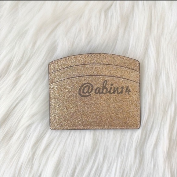 NWT Kate Spade Gold Glitter Card Case - Picture 4 of 10